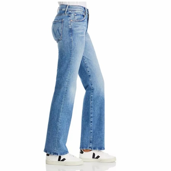 MOTHER The Kick It Jeans in Scenic Route Straight Leg High Rise 32" Inseam Sz 28 - Picture 9 of 13